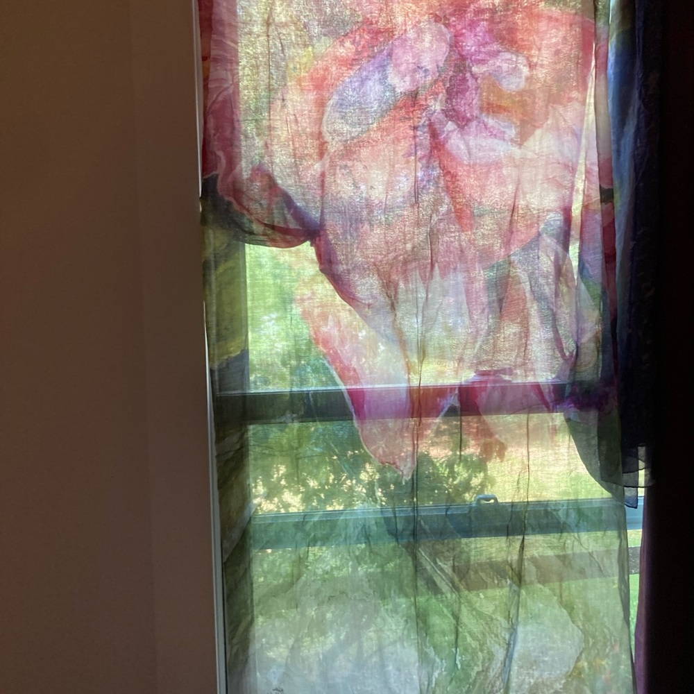 Handpainted wool scarf from sample fashion show